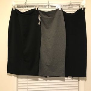 Midi knit skirt in grey